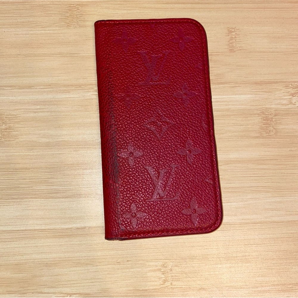 Louis Vuitton Monogram Empreinte iPhone X Cell Phone Folio Case LV
